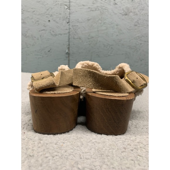 Zara Women's SLIT Brown‎ Leather Clogs Studded - Picture 11 of 15